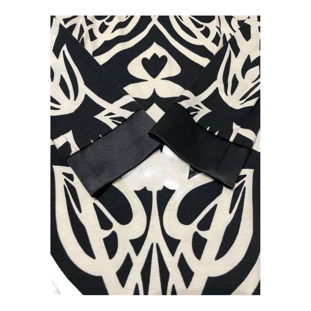 Cache Black Ivory Print Shift Midi Dress Long Sleeve Size 6 - Picture 5 of 12